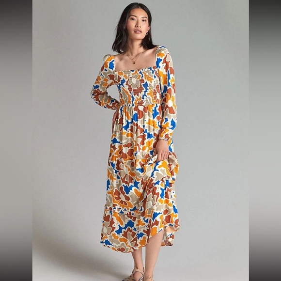 Anthropologie Dresses & Skirts - Anthropologie Dolan Left Coast Smocked Floral Midi Dress